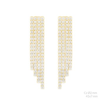 Silver earrings with cubic...