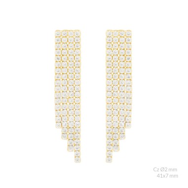 Silver earrings with cubic zirconium