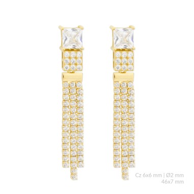 Silver earrings with cubic zirconium