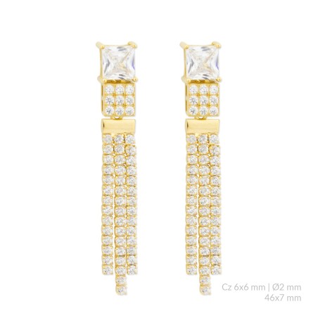 Silver earrings with cubic zirconium