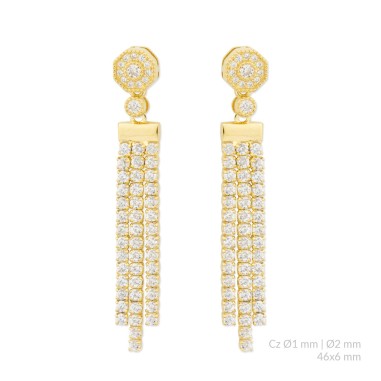 Silver earrings with cubic zirconium