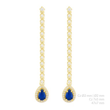 Boucles d'oreilles en Argent avec oxyde de zirconium