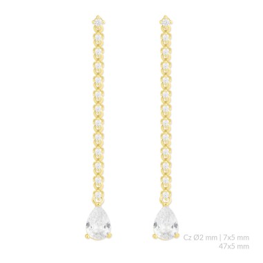 Silver earrings with cubic zirconium