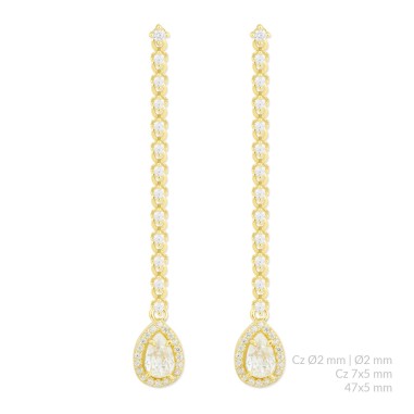 Silver earrings with cubic zirconium