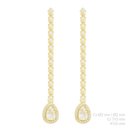 Silver earrings with cubic zirconium