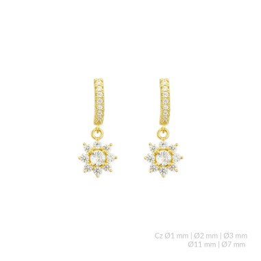 Boucles d'oreilles en Argent avec oxyde de zirconium