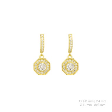 Pendientes de Plata de Ley con circonitas