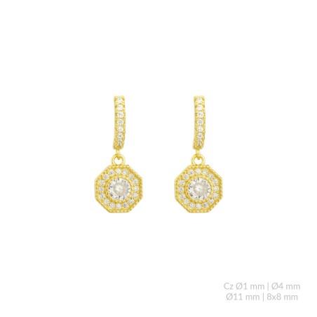 Pendientes de Plata de Ley con circonitas