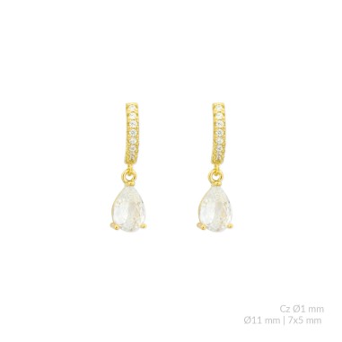 Brincos de Prata Esterlina com zircônia