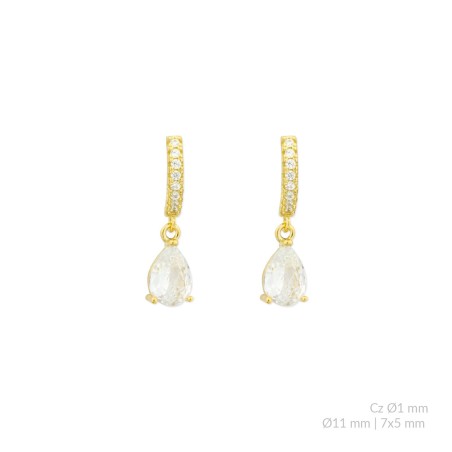 Brincos de Prata Esterlina com zircônia