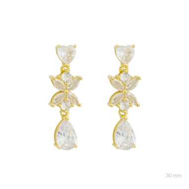 Silver earrings with cubic zirconium