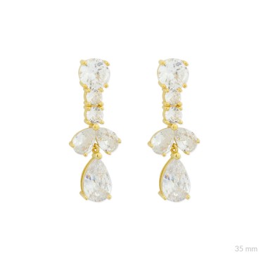 Brincos de Prata Esterlina com zircônia