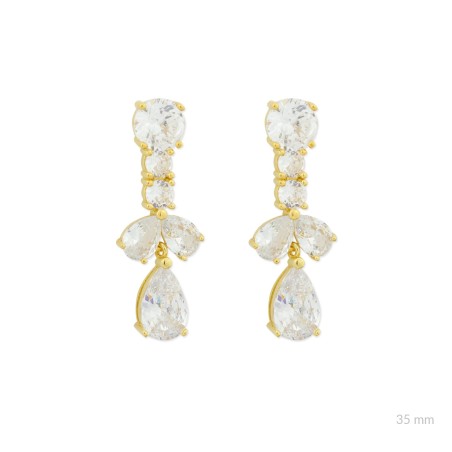 Silver earrings with cubic zirconium