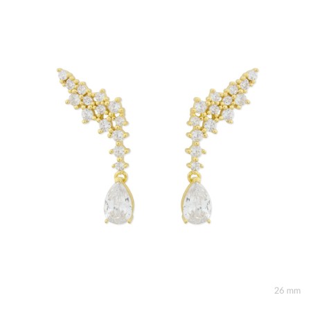 Silver earrings with cubic zirconium