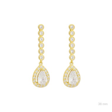 Silver earrings with cubic zirconium