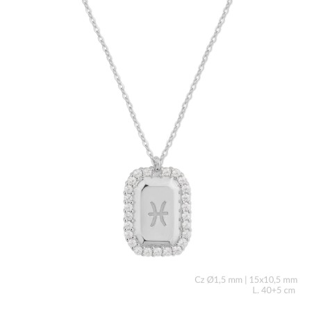Silver necklace with cubic zirconium | Pisces