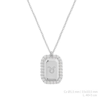 Silver necklace with cubic...