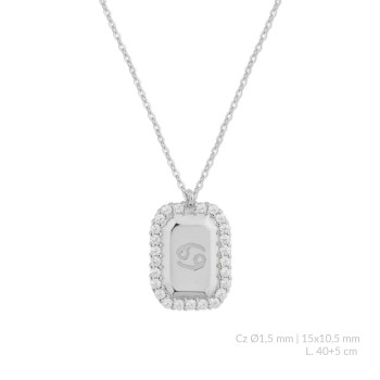 Silver necklace with cubic...