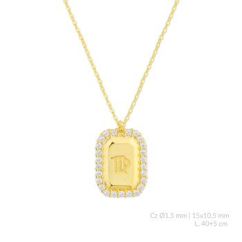 Silver necklace with cubic...