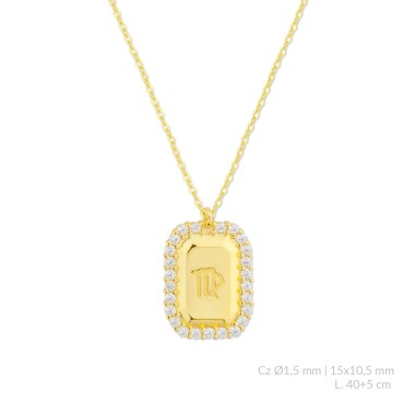 Silver necklace with cubic zirconium | Virgo