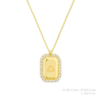 Silver necklace with cubic...