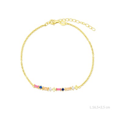 Silver bracelet with cubic zirconium