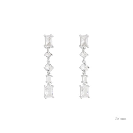 Silver earrings with cubic zirconium