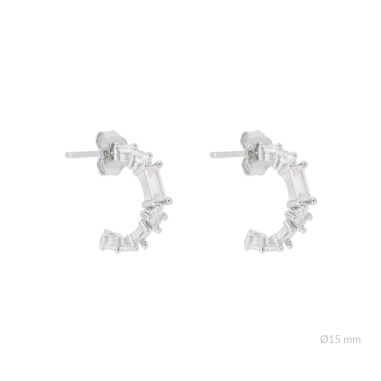Boucles d'oreilles en Argent avec oxyde de zirconium