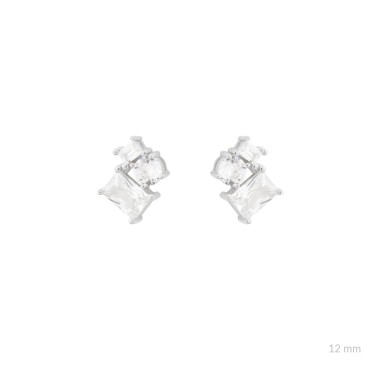 Silver earrings with cubic zirconium