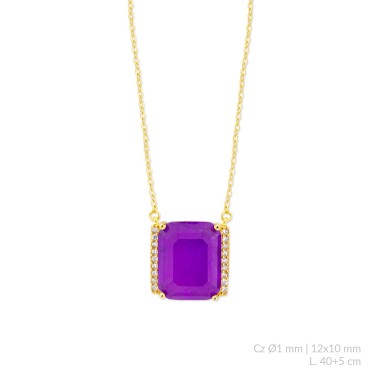 Silver necklace with cubic zirconium