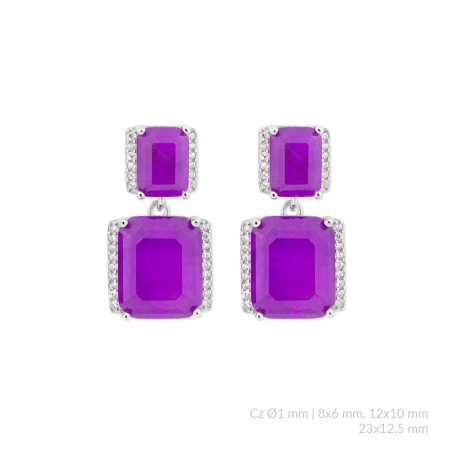 Brincos de Prata Esterlina com zircônia