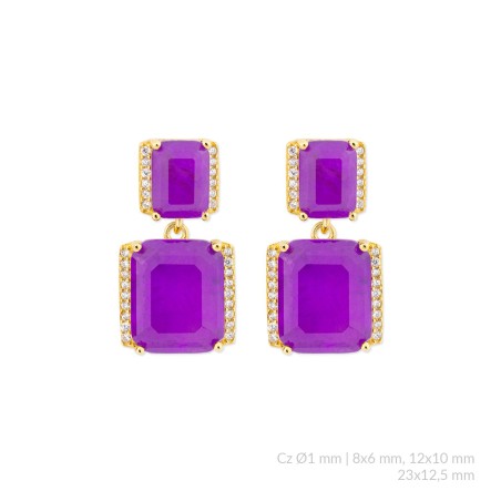 Boucles d'oreilles en Argent avec oxyde de zirconium