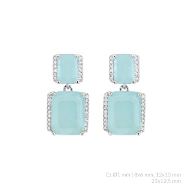 Boucles d'oreilles en Argent avec oxyde de zirconium