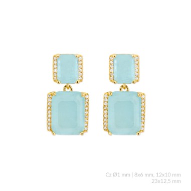 Boucles d'oreilles en Argent avec oxyde de zirconium