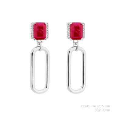 Boucles d'oreilles en Argent avec oxyde de zirconium