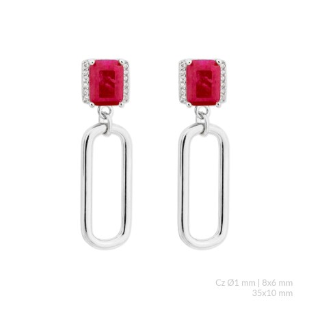 Boucles d'oreilles en Argent avec oxyde de zirconium