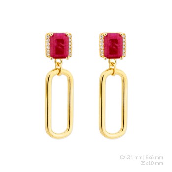 Silver earrings with cubic...