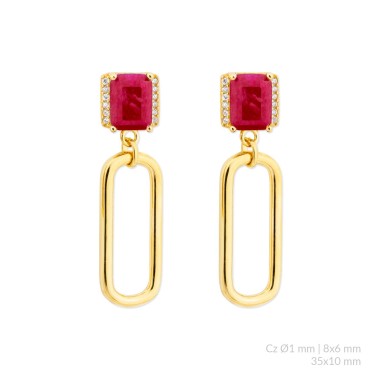 Boucles d'oreilles en Argent avec oxyde de zirconium