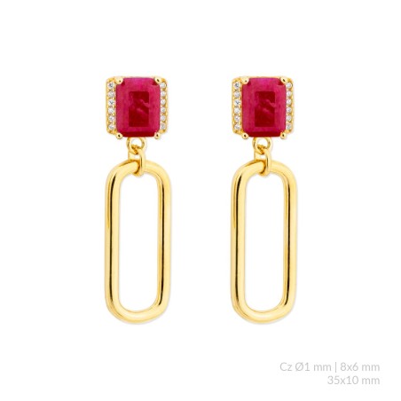 Boucles d'oreilles en Argent avec oxyde de zirconium