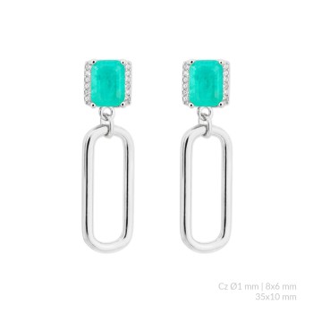 Silver earrings with cubic...