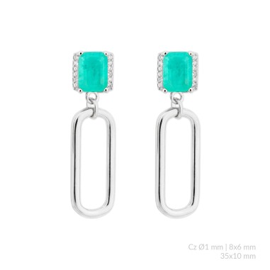 Silver earrings with cubic zirconium