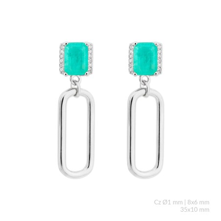 Silver earrings with cubic zirconium