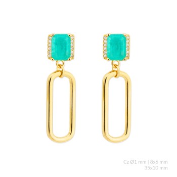 Silver earrings with cubic...