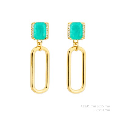 Boucles d'oreilles en Argent avec oxyde de zirconium