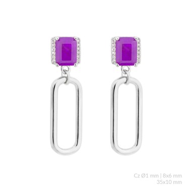 Boucles d'oreilles en Argent avec oxyde de zirconium