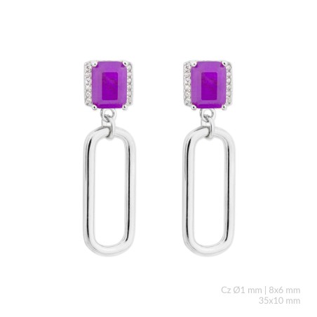 Boucles d'oreilles en Argent avec oxyde de zirconium