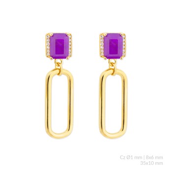 Silver earrings with cubic...