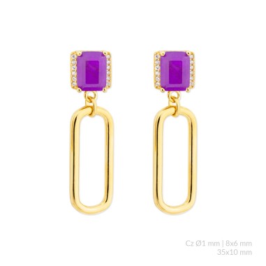 Silver earrings with cubic zirconium