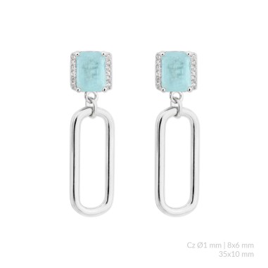 Boucles d'oreilles en Argent avec oxyde de zirconium