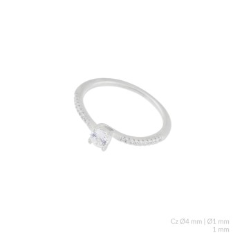 Silver ring with cubic...